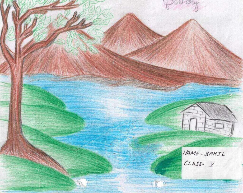 Beautiful Landscape for beginners / drawing competition in school topic  landscape painting - video Dailymotion